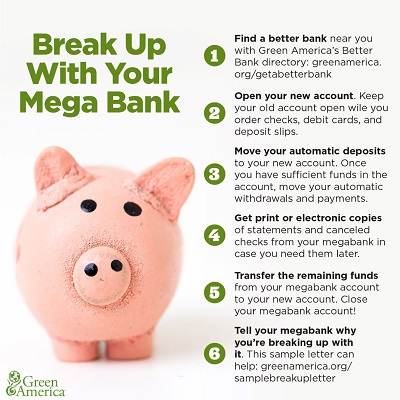 how to break up with your megabank infographic