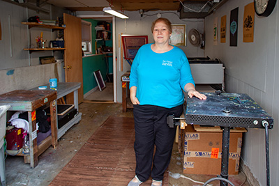 Judy Mazzuca in her studio. Photo by Jill Norton