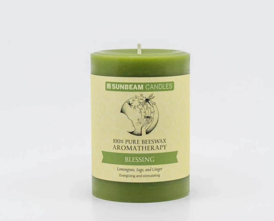 green blessing candle