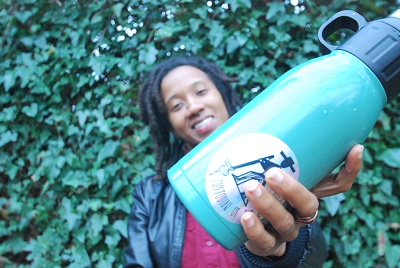 woman holding water bott;e