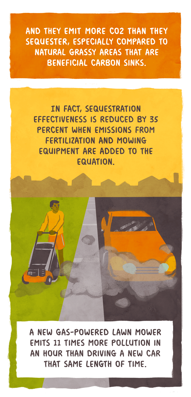 New gas-powered lawn mowers emit 11 times more pollution in an hour than driving a new car the same length of time.
