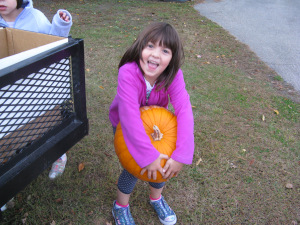 My oldest daughter a few years ago at what she calls &quot;the Pumpkin Cart of Honesty,&quot; in which a neighbor grows pumpkins and simply sets them out on a cart with a cash box and trusts that people will pay for what they take.