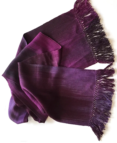 Purples, Lilac, Violet - Lightweight Bamboo Handwoven Scarf 8 x 68