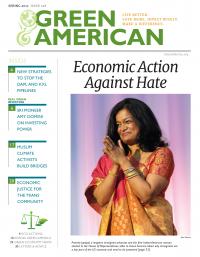 Green American cover with Pramila Jayapal