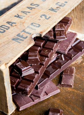 Image: crate of chocolate. Topic: Put Down That Big-Name Chocolate - Grab These Fair Trade Chocolate Bars Instead!