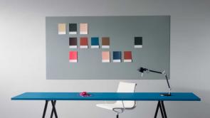 Desk with Paint tabs bulletin board