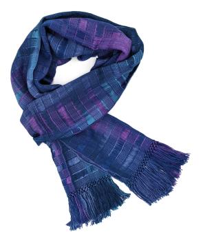 Blue-Purple Handwoven Lightweight Bamboo Open-Weave Scarf - 50 color ways available!