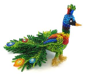 Handmade Beaded Peacock Table Ornament