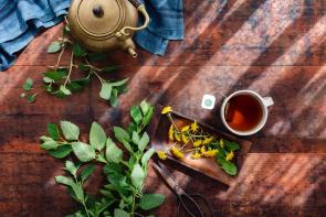 Freshly brewed Traditional Medicinals tea