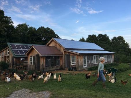 Regenerative farmer Louise Maher-Johnson at her Skyhill Farm, with free-range heritage chickens and microbiomes. Credit: Ayana Elizabeth Johnson
