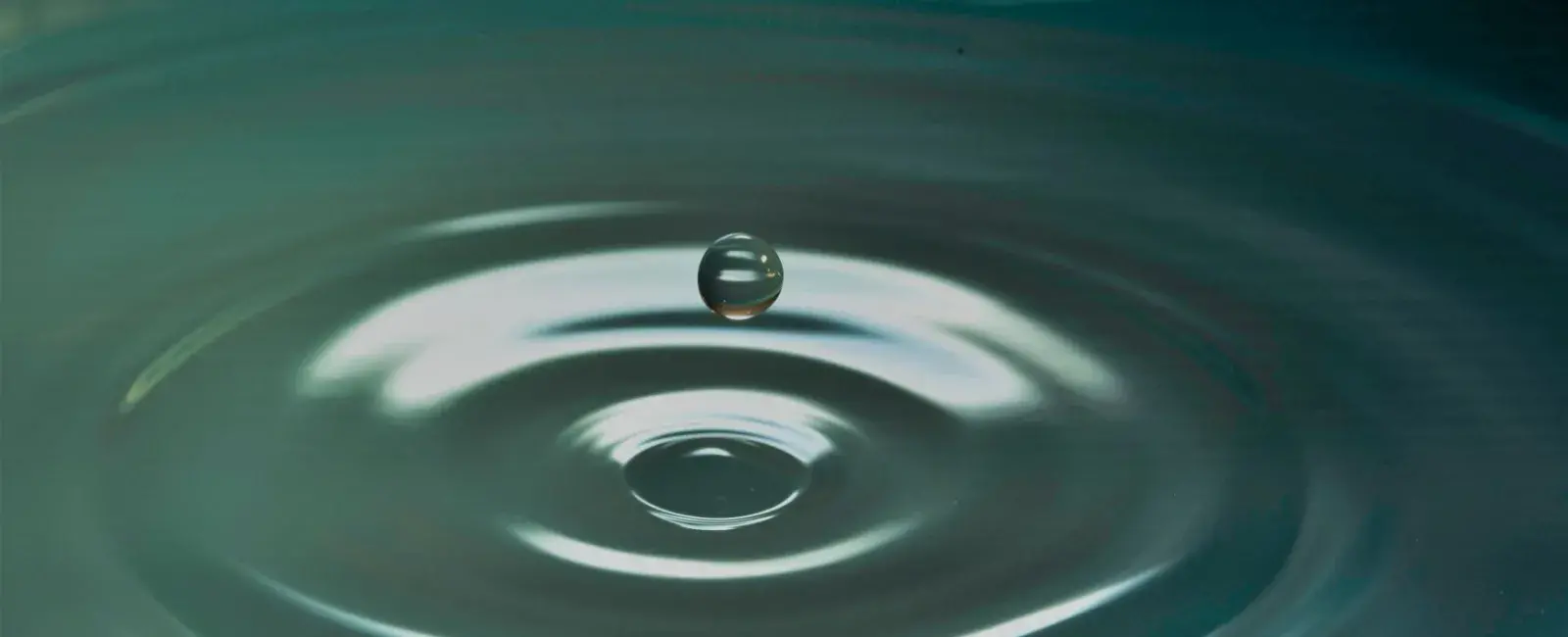 Drop of water creating ripple