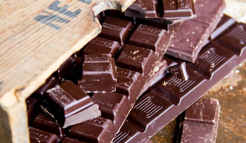 Image: crate of chocolate. Topic: Put Down That Big-Name Chocolate - Grab These Fair Trade Chocolate Bars Instead!