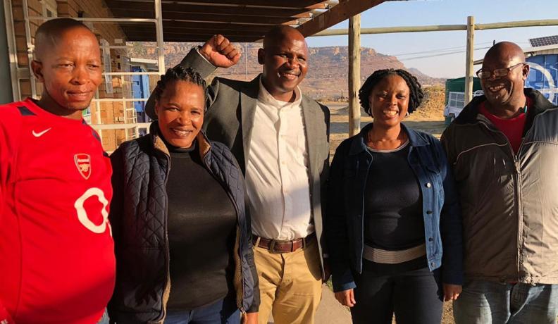 A coalition of workers and feminist organizations after reaching a landmark agreement in Lesotho