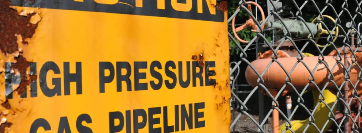 Caution: High Pressure Gas Pipeline