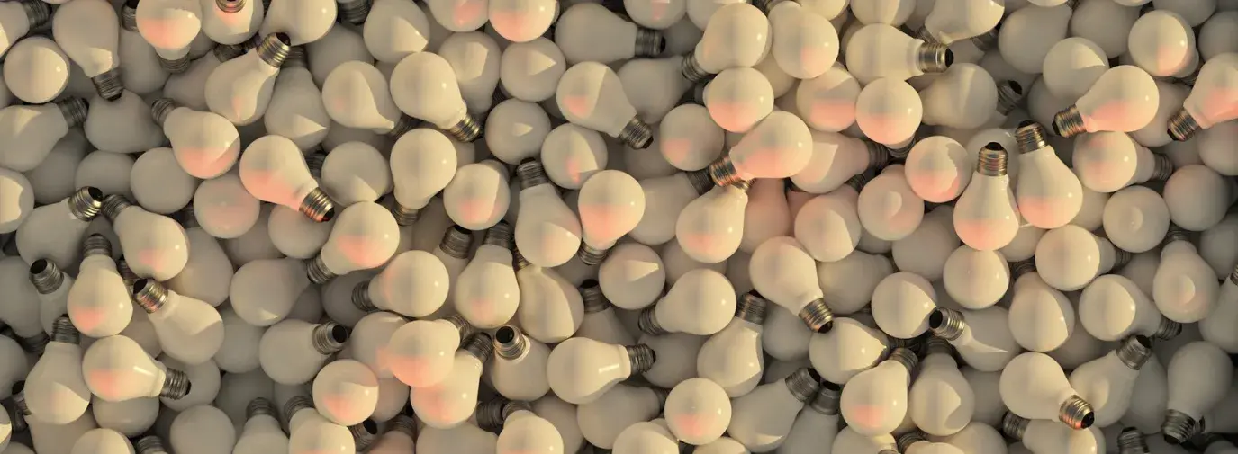 Image: thousands of lightbulbs. Title: 10 Easy Ways to Save on Energy