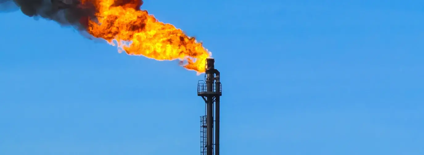 torch system on oil field flare. 