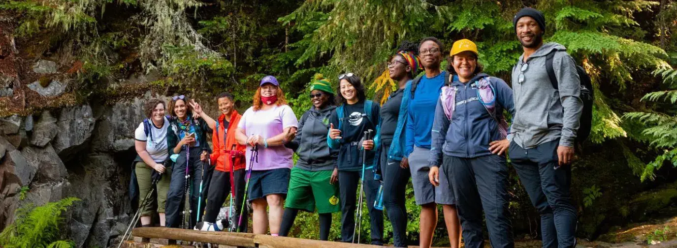 QPOC hikers on a group hike in 2021
