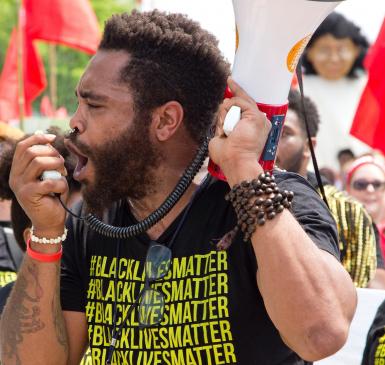 black lives matter speaker at People's climate march