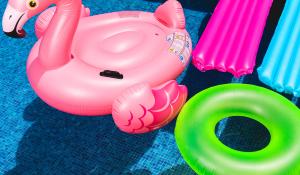 Image: plastic pool floaties. Title: Could You Go Plastic-Free?