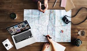 using map to plan travel by RawPixel