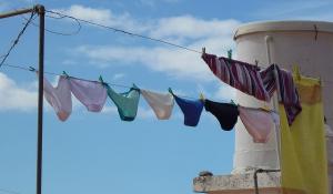Image: underwear on a clothes line. Topic: Green Your Undies: Organic Cotton Underwear and Other Options