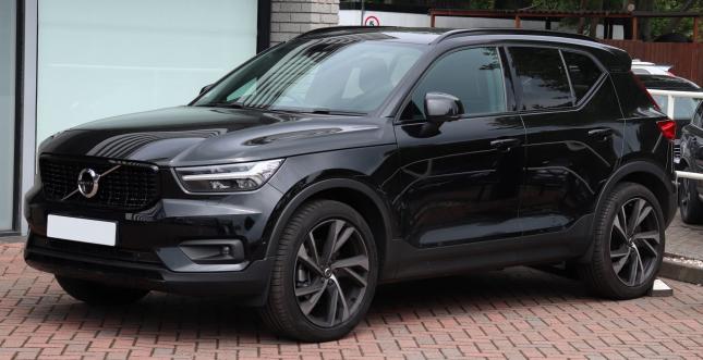 Volvo XC40 in black. All electric vehicle