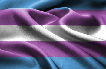 Close up of the transgender flag. Transgender Day of Visibility.